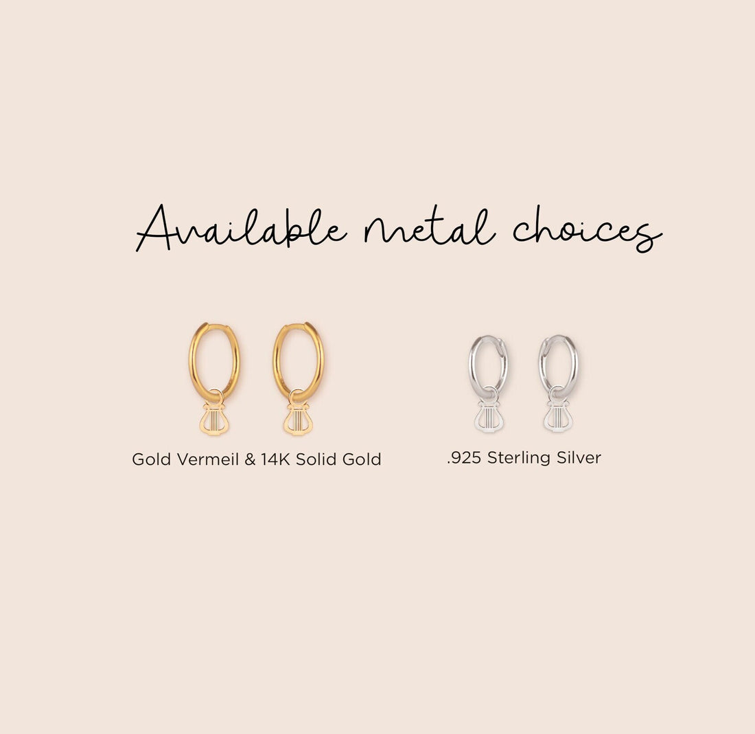 Double Music Note Huggie Earrings