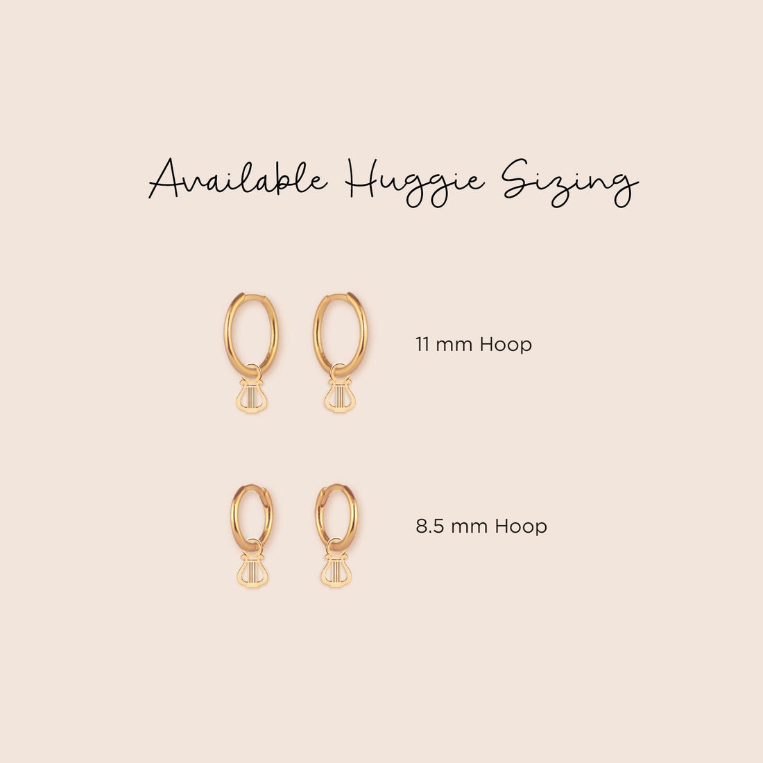 Double Music Note Huggie Earrings