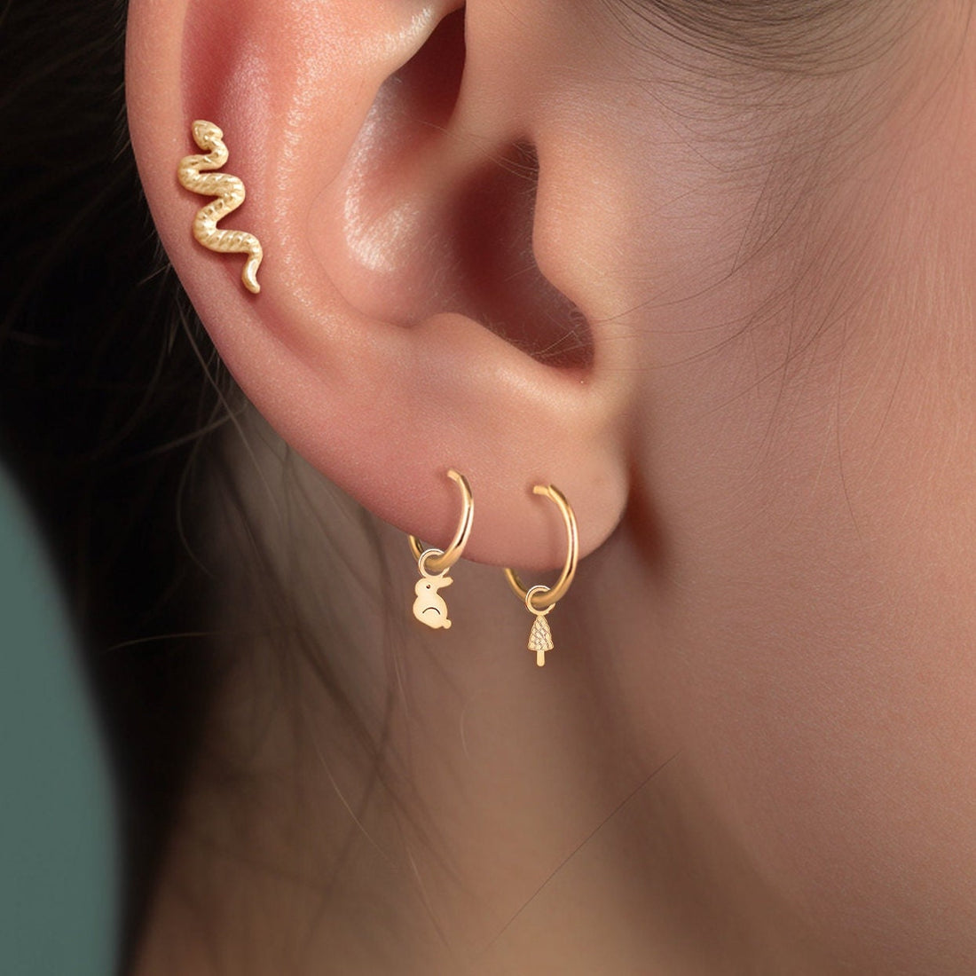 Mushroom Huggie Hoop Earrings