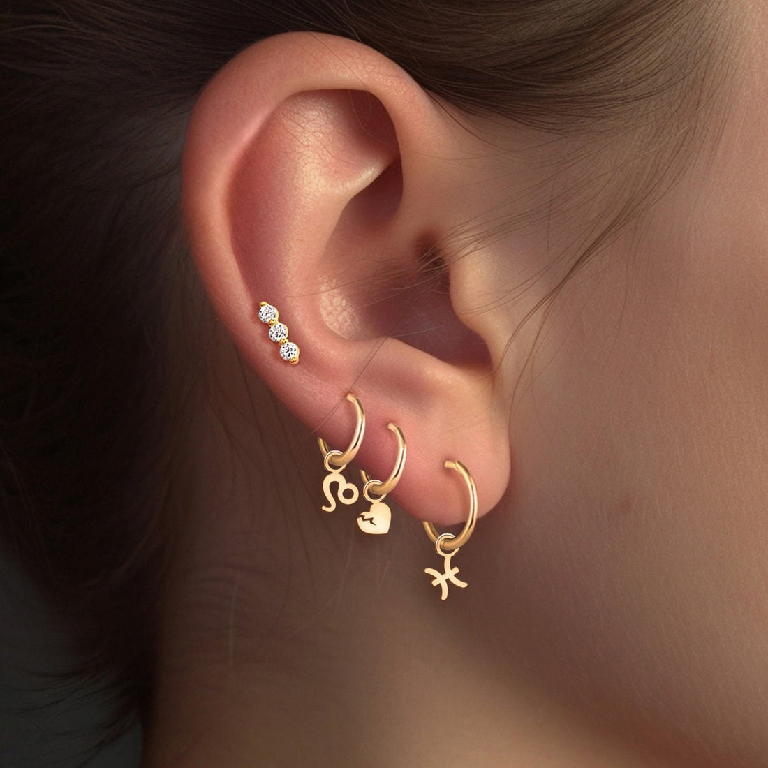 Astrological Sign Huggie Earrings
