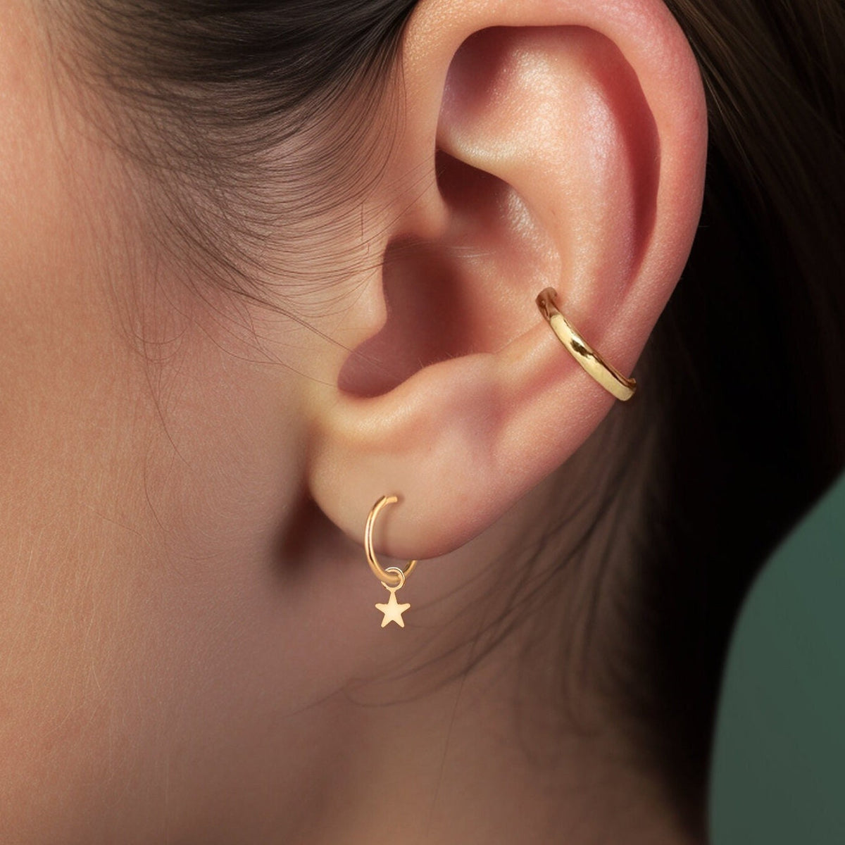 Star Charm Huggie Earrings