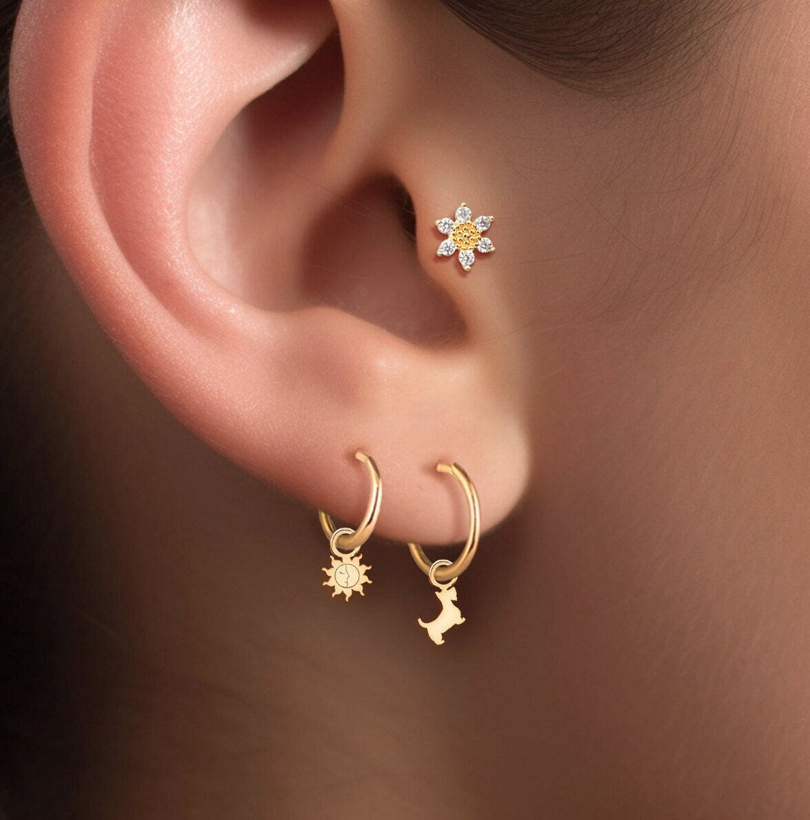 Scottish Terrier Hoop Earrings