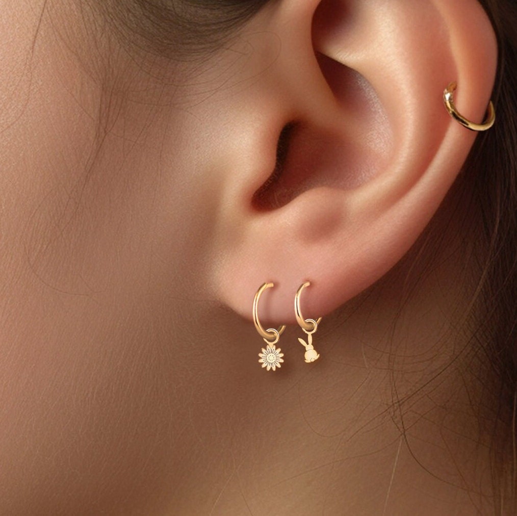 Daisy Huggie Hoop Earrings