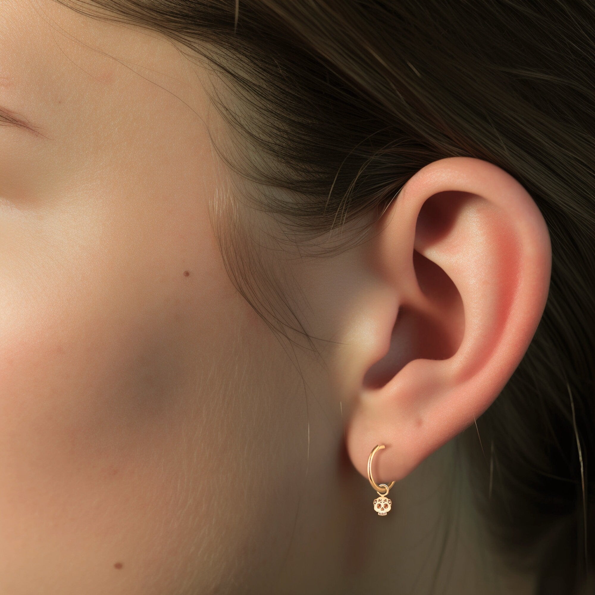 Adorable Skull Huggie Earrings