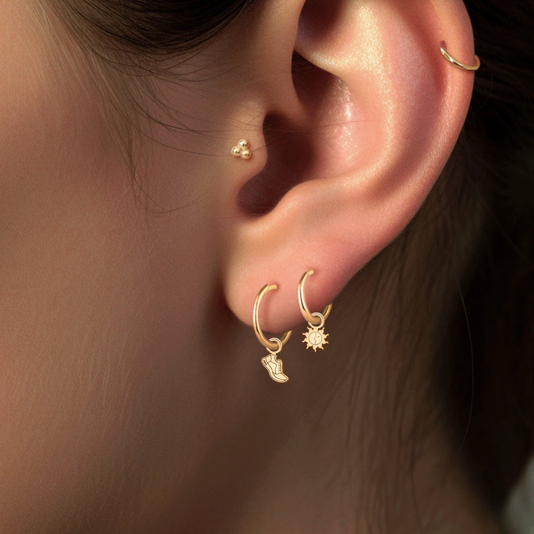 Huggie Earring Charm Huggie Hoops