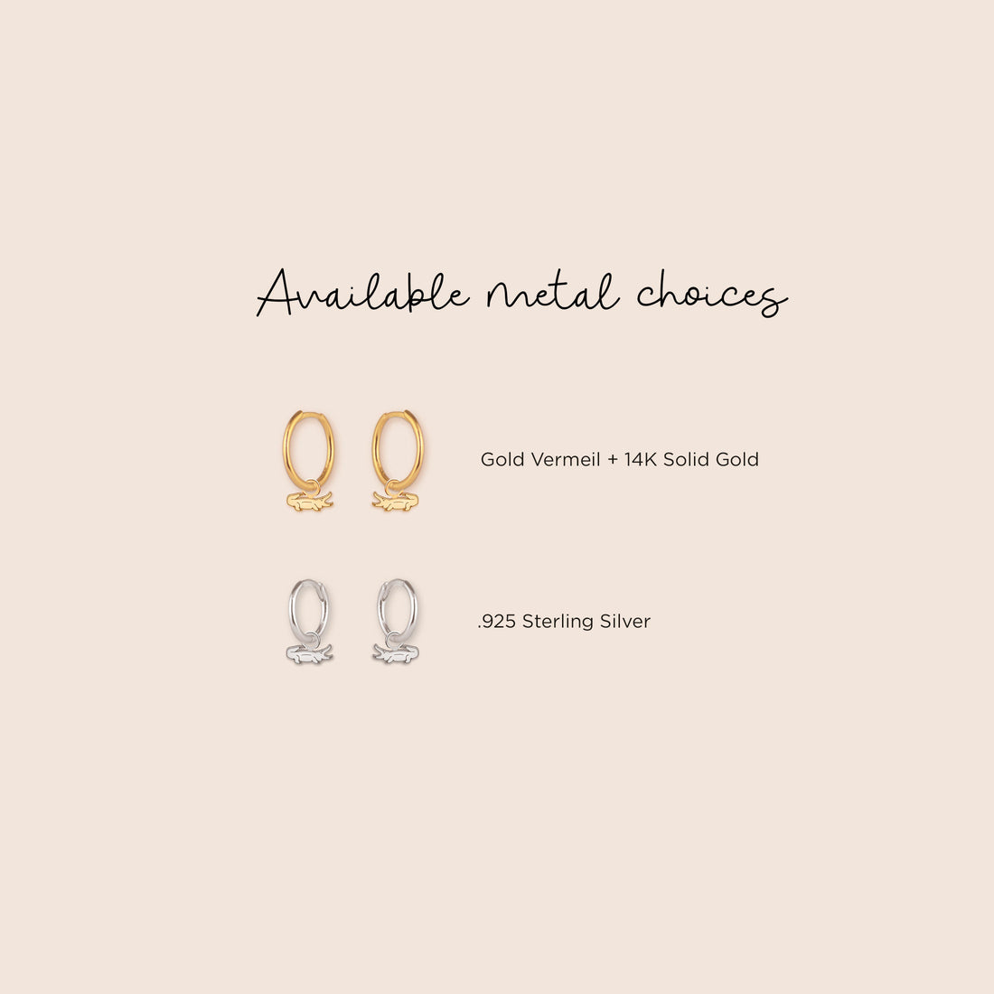 Alligator Charm Huggie Hoops