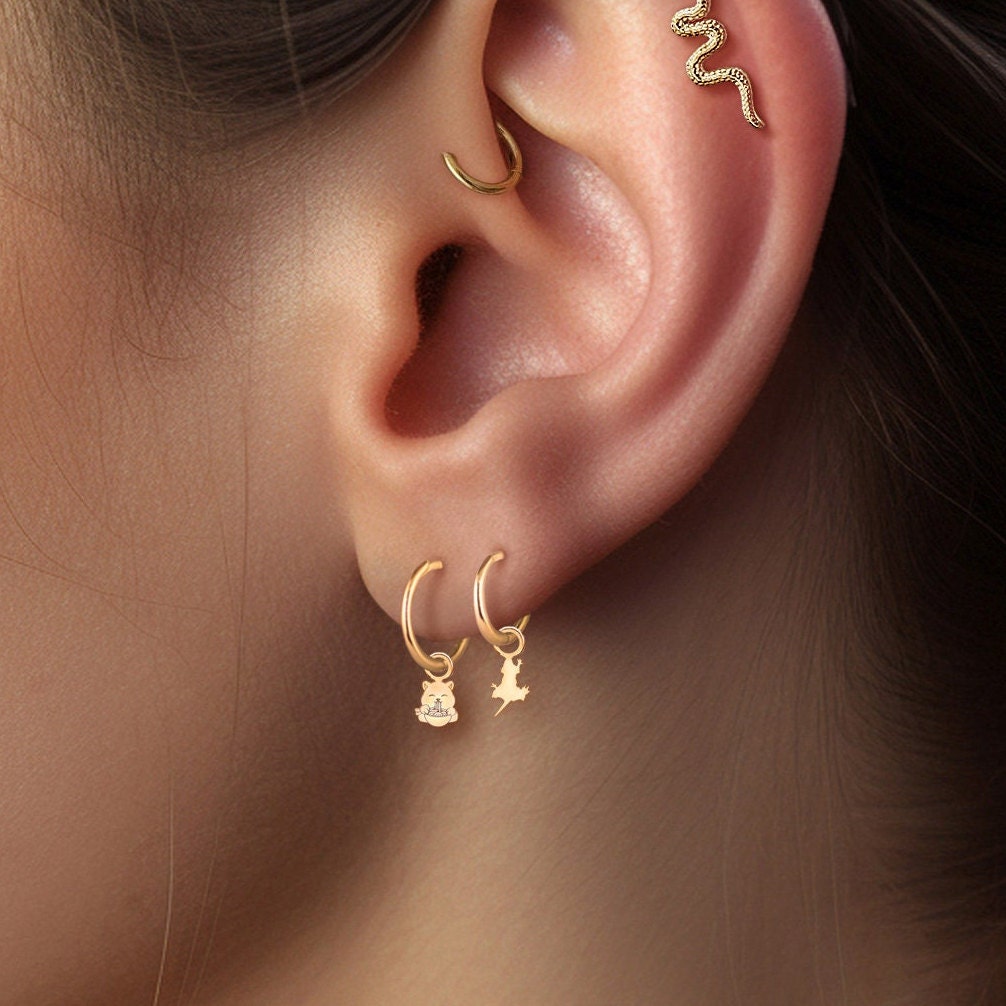 Lizard Huggie Earrings