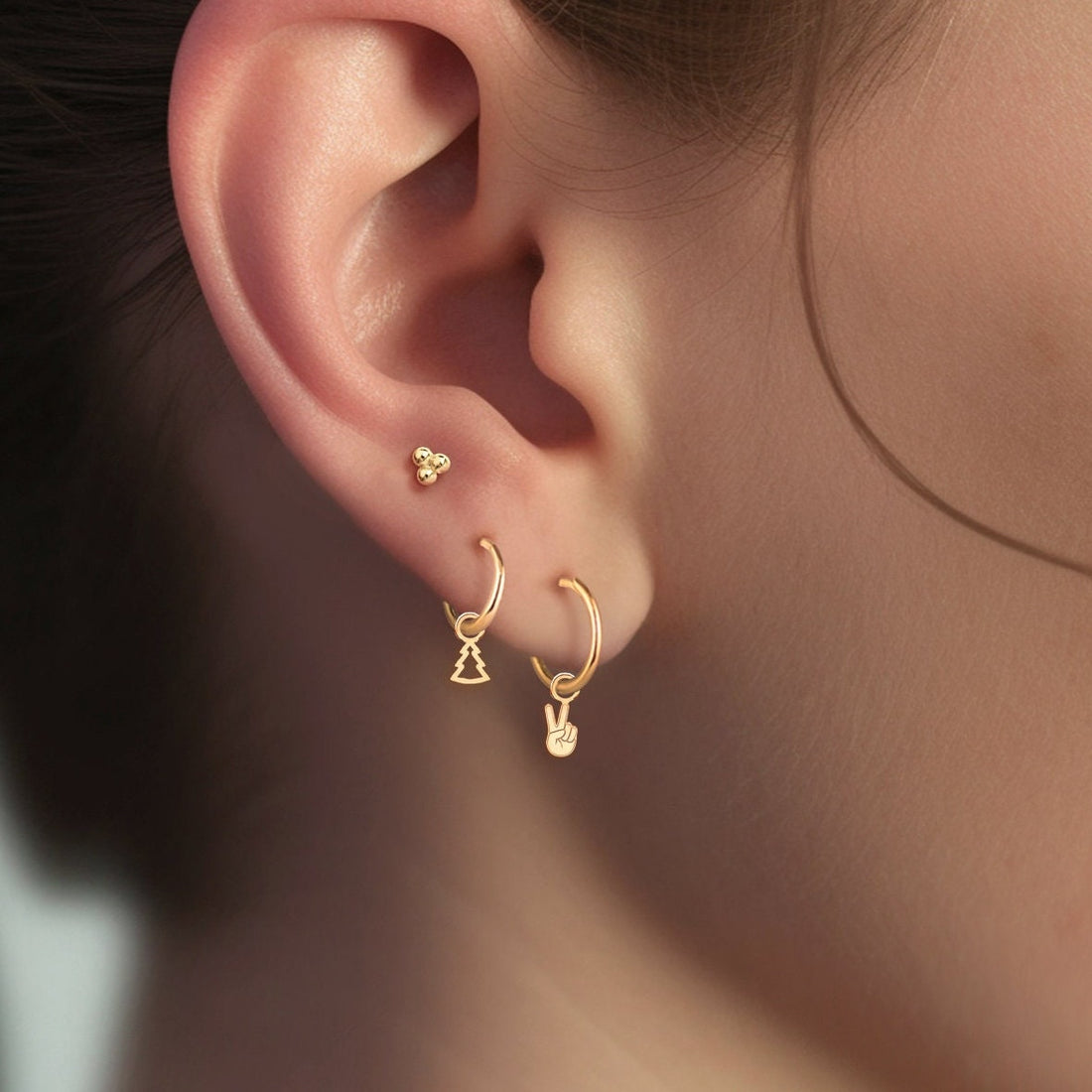Peace Sign Hoop Earrings