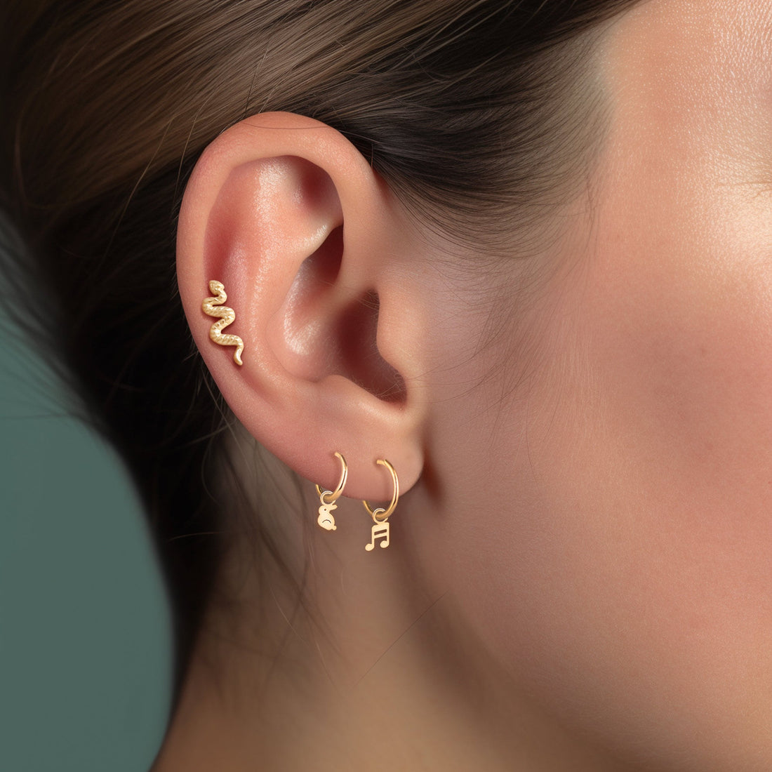 Music Note Huggie Earrings