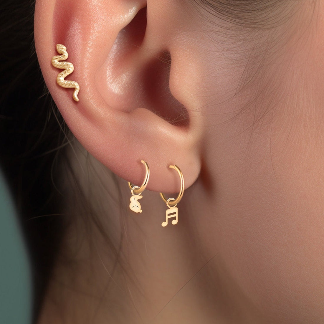 Music Note Huggie Earrings