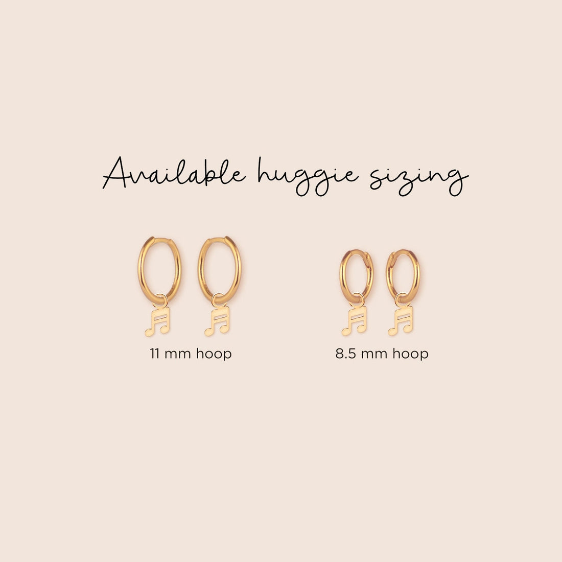Music Note Huggie Earrings