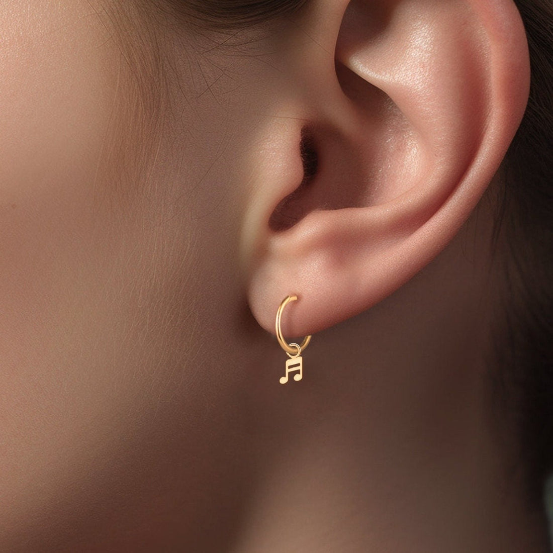 Music Note Huggie Earrings