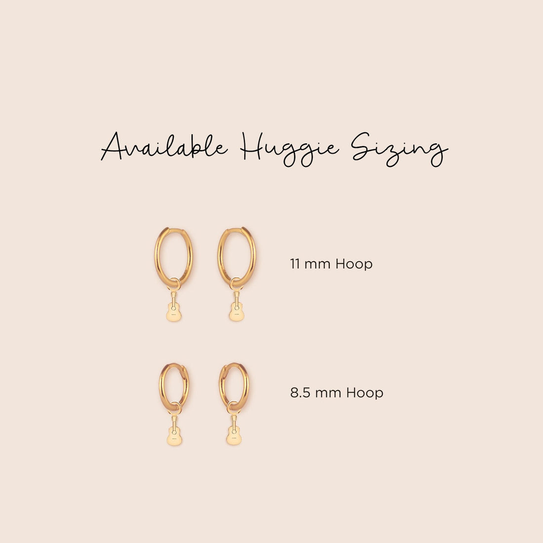 Acoustic Guitar Charm Huggie Earrings