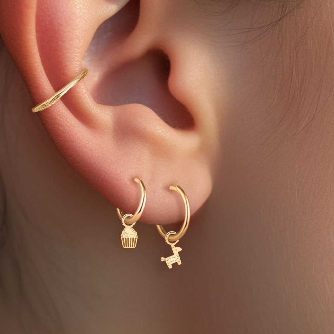 Llama Piñata Charm Hoop Earrings