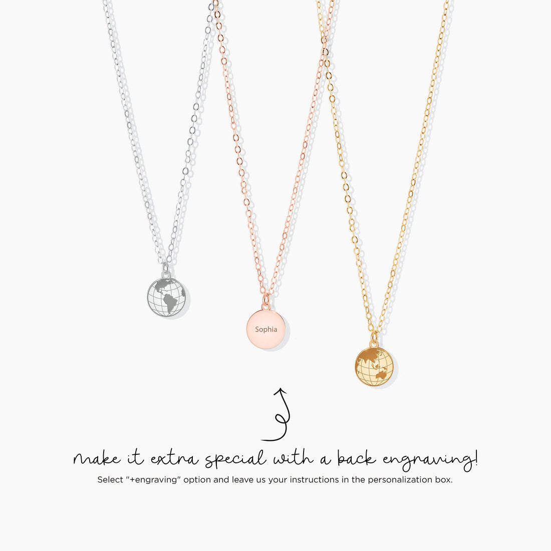 Globe Pendant Cable Necklace