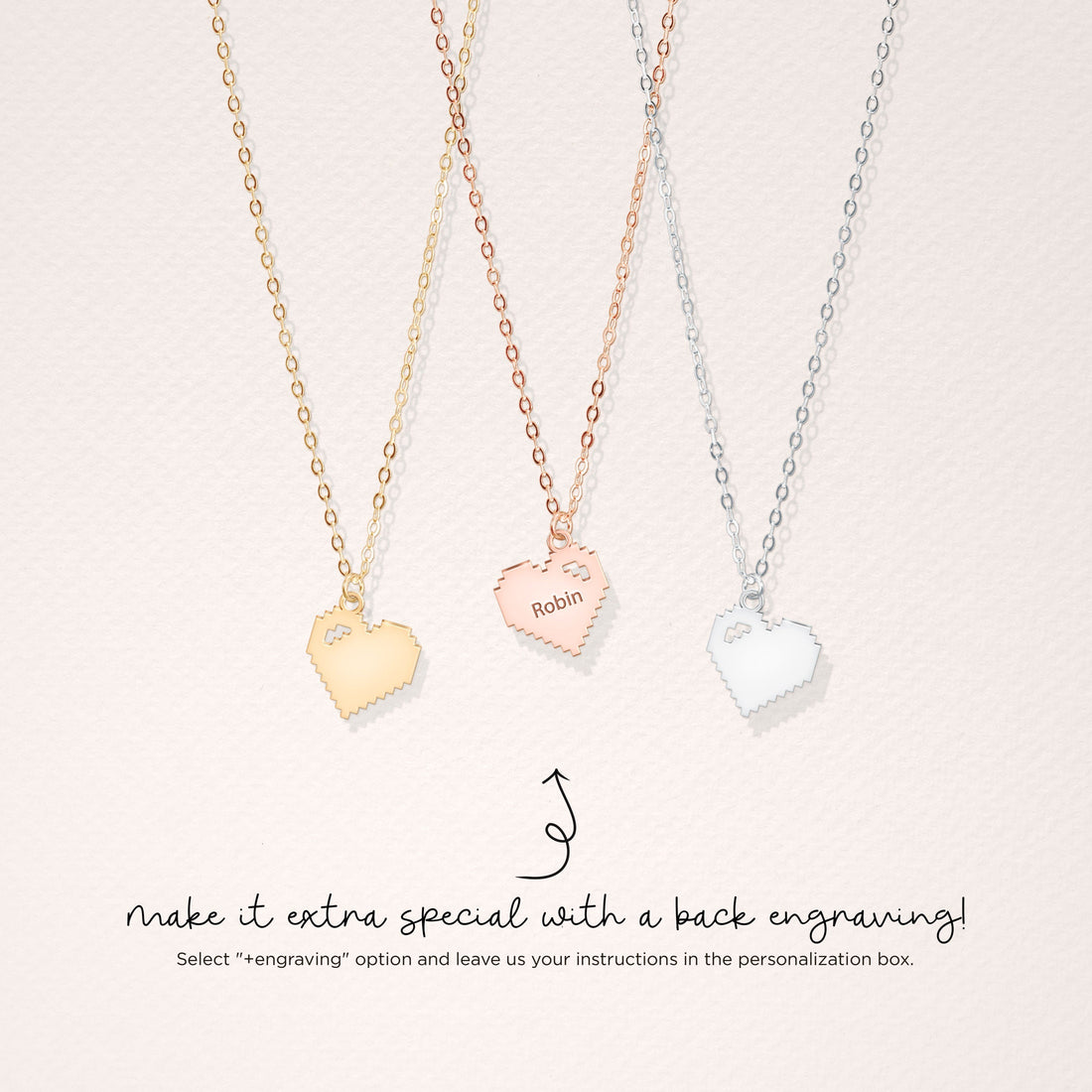 Pixel Heart Charm