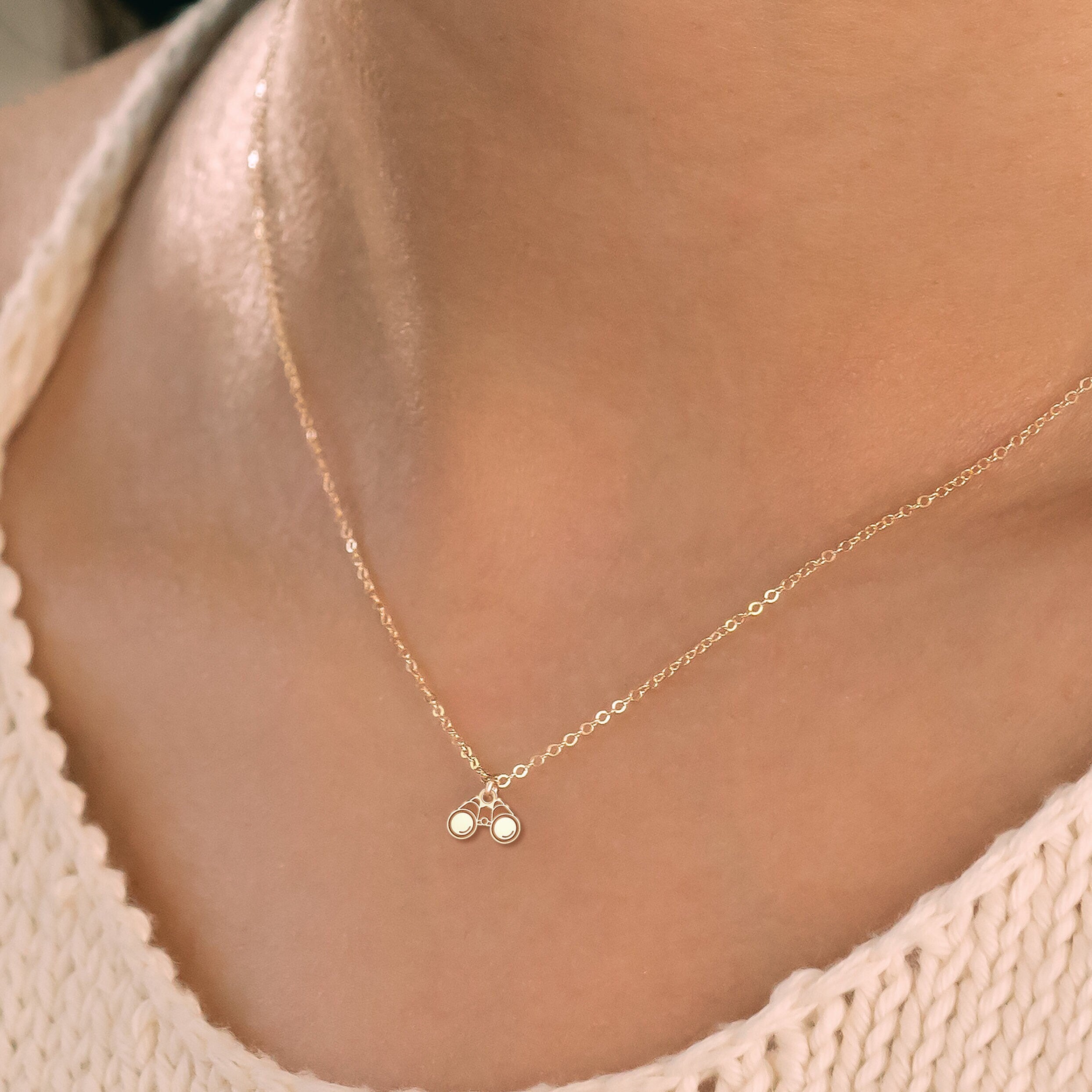 Binocular Charm Necklace