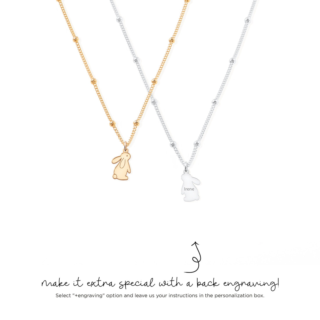Bunny Charm Beady Necklace