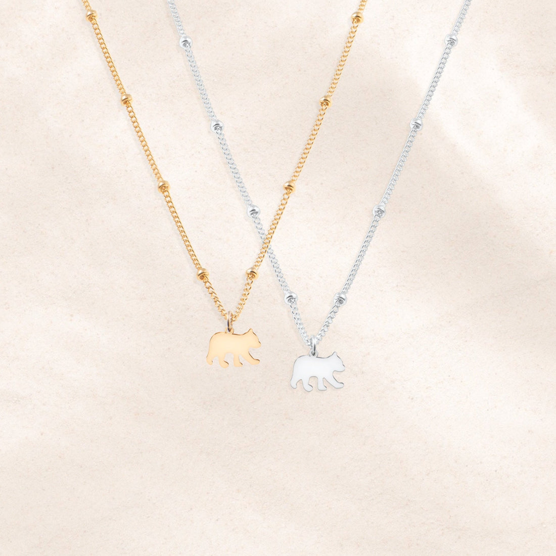 Bear Pendant Beady Necklace