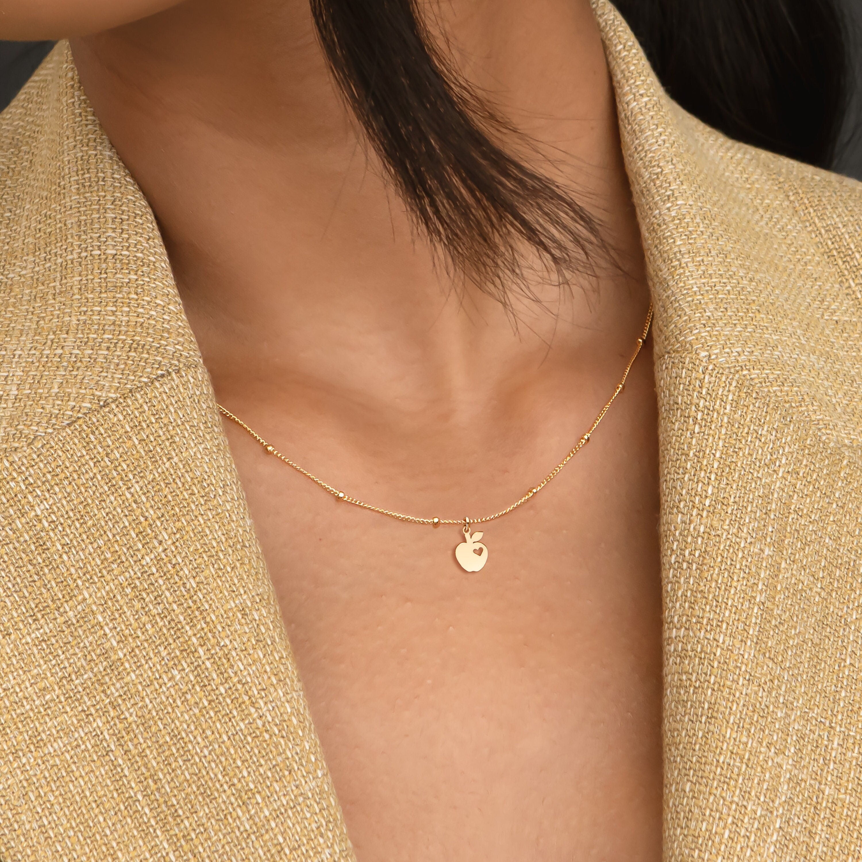 Apple Beady Pendant Necklace