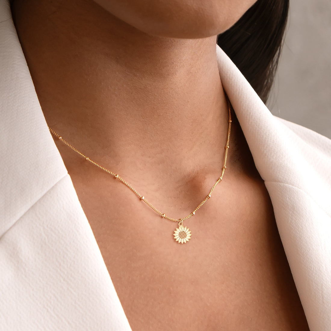 Sunflower Charm Necklace