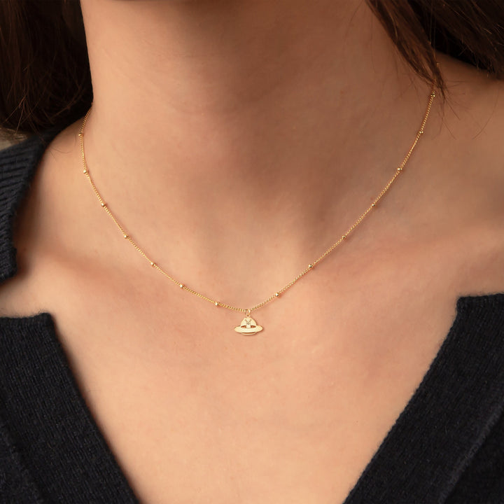 Alien Ship Pendant Necklace
