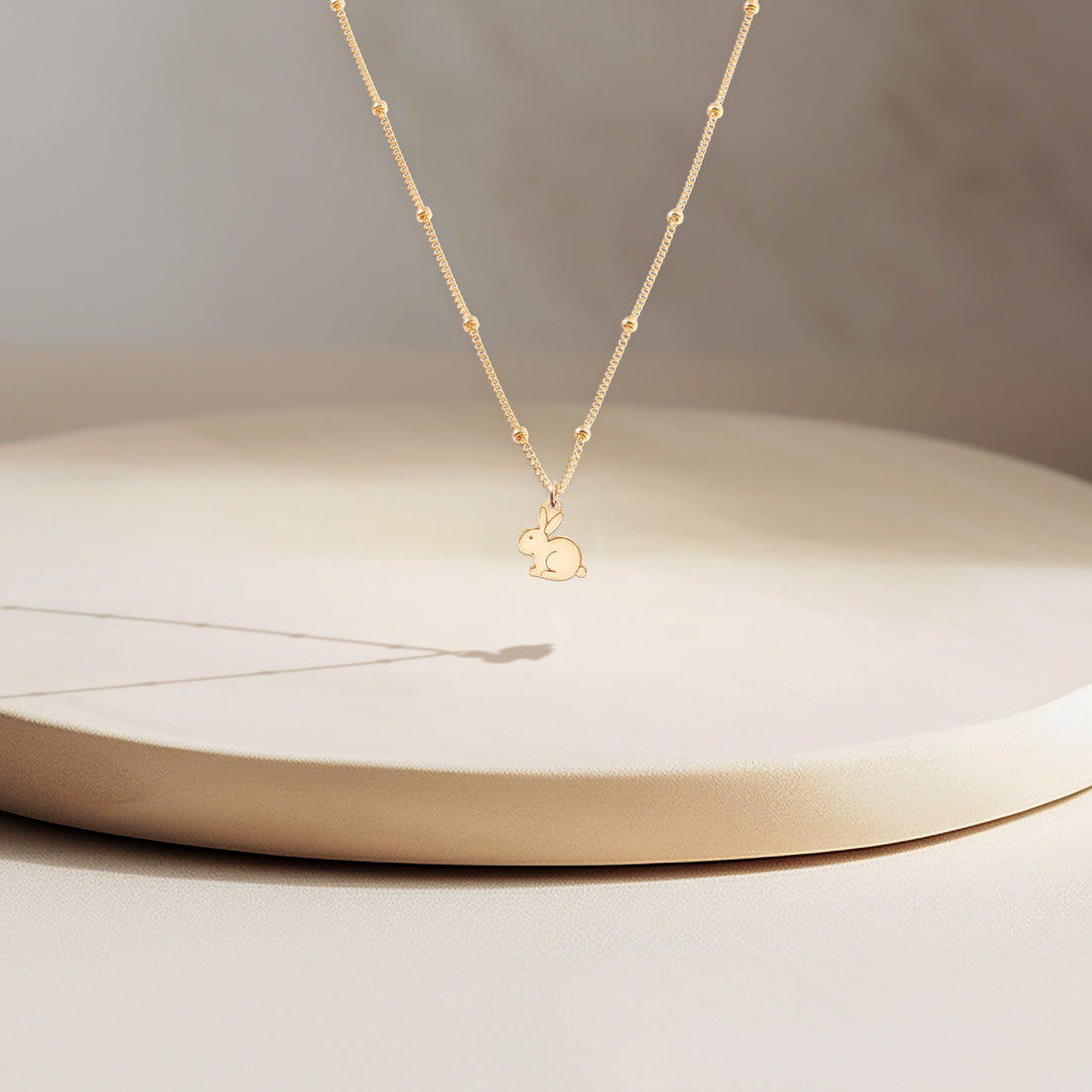Bunny Pendant Satellite Beady Necklace