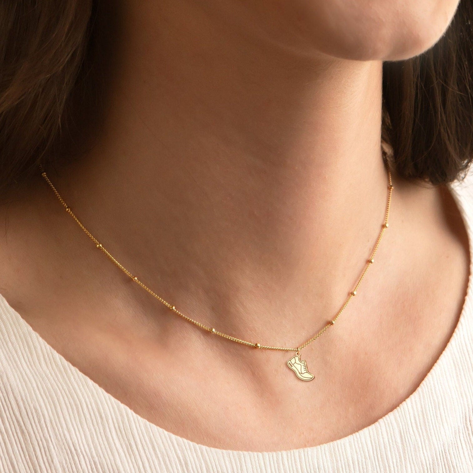 Running Shoe Beady Necklace