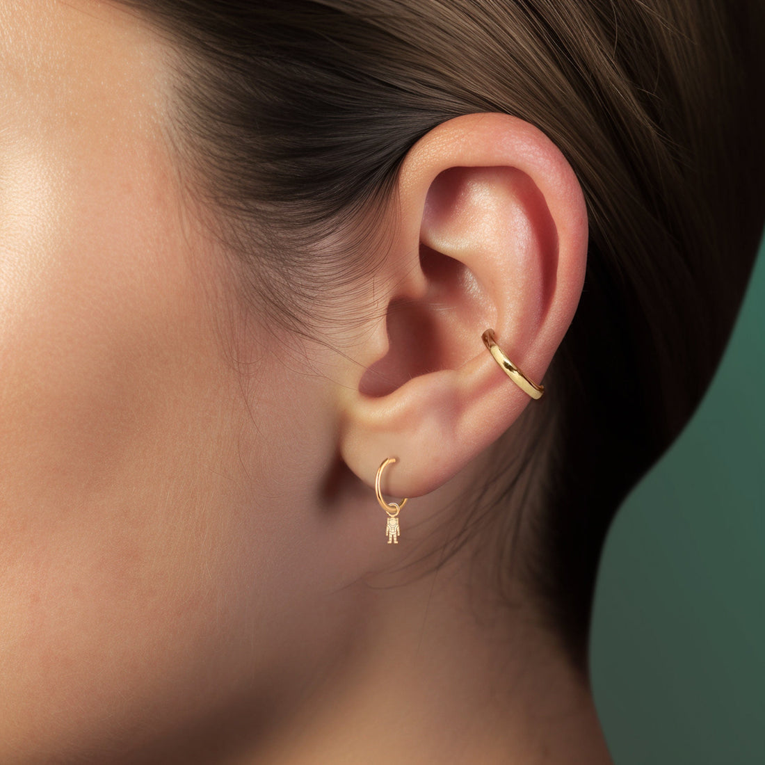 Astronaut Standing Hoop Earrings