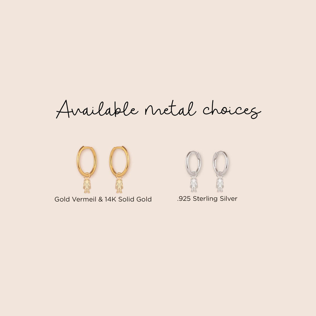 Astronaut Standing Hoop Earrings