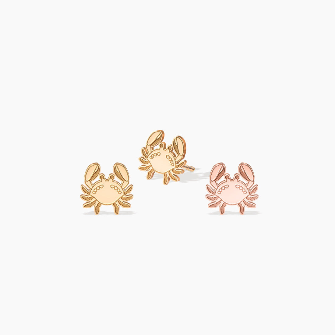 Crab Charm Stud Earrings