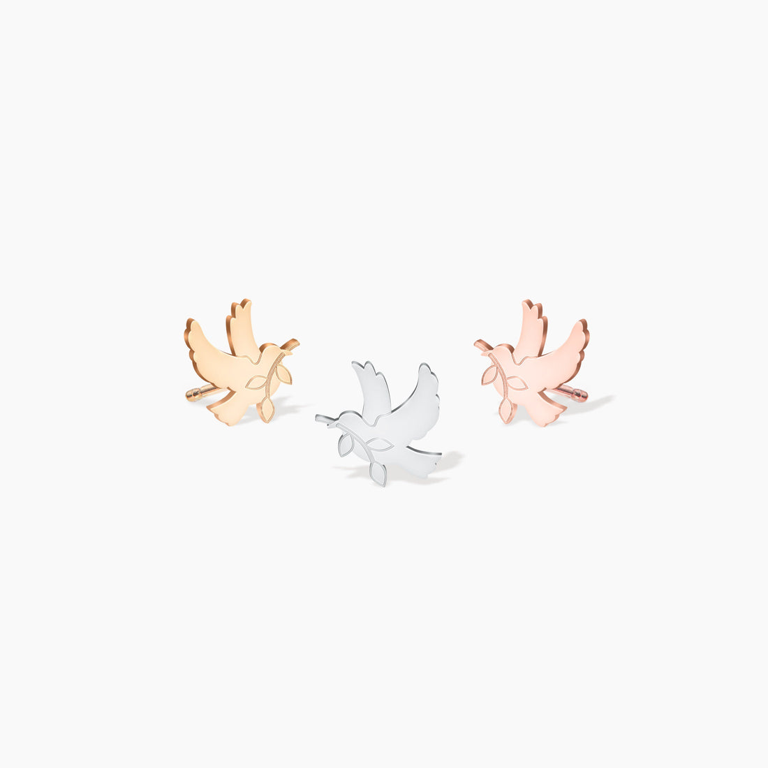 Dove Olive Branch Stud Earrings