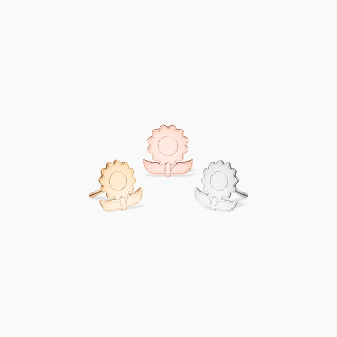Sunflower Charm Stud Earrings