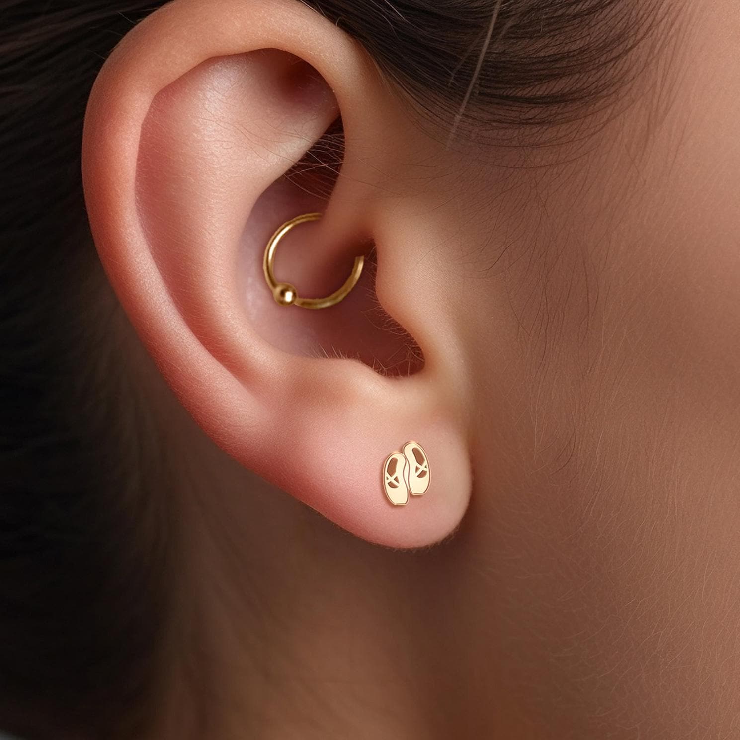 Ballet Shoe Stud Earrings