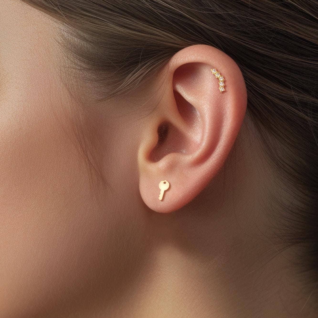Key Stud Earrings
