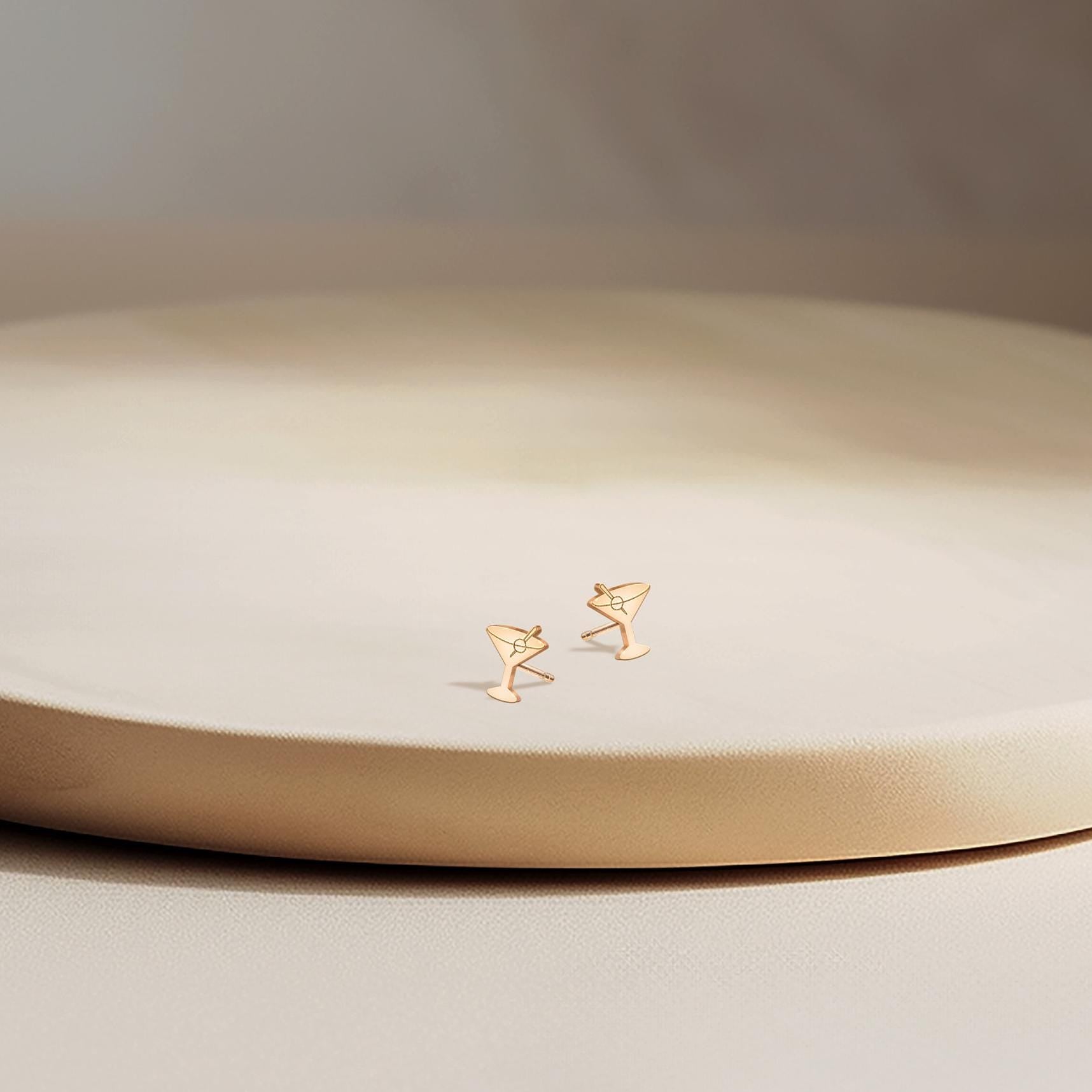 Martini Glass Stud Earrings