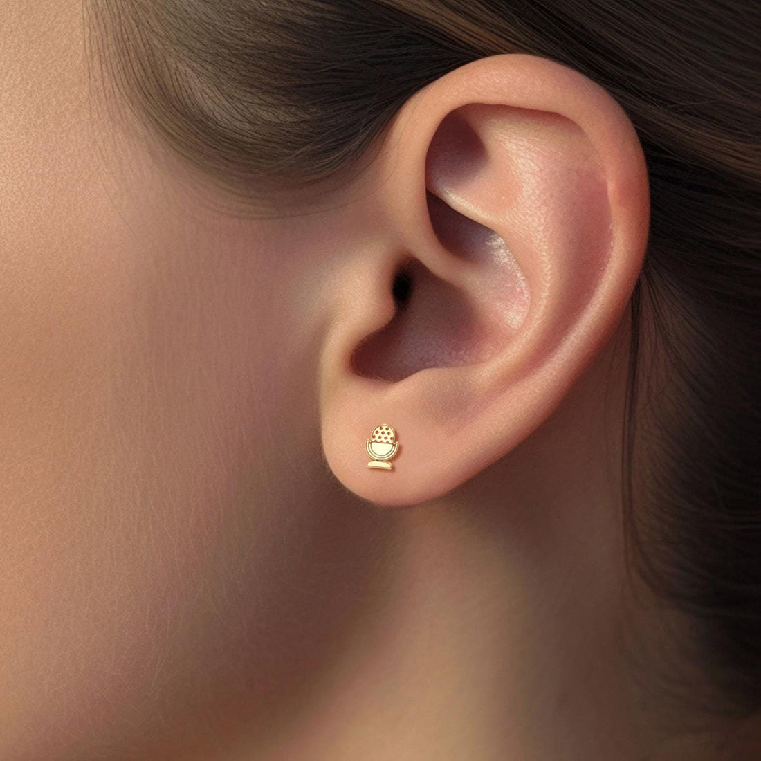 Retro Microphone Stud Earrings