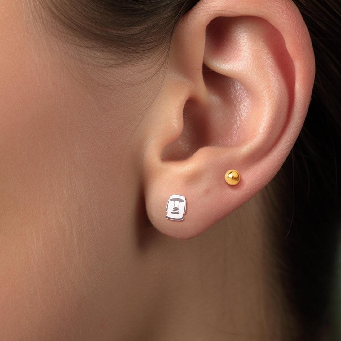 Monkey Hear No Evil Stud Earrings