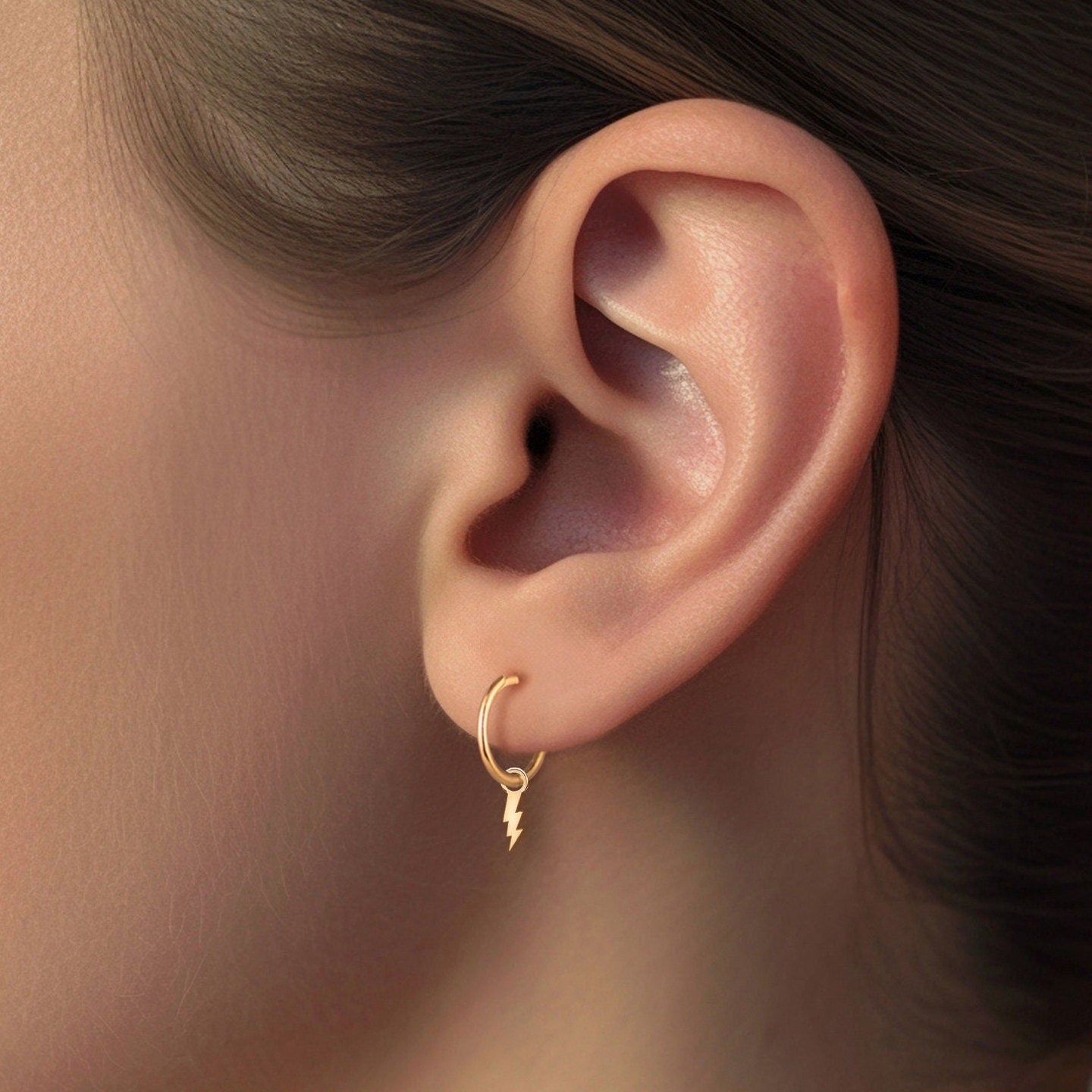 Lightning Bolt Huggie Earrings