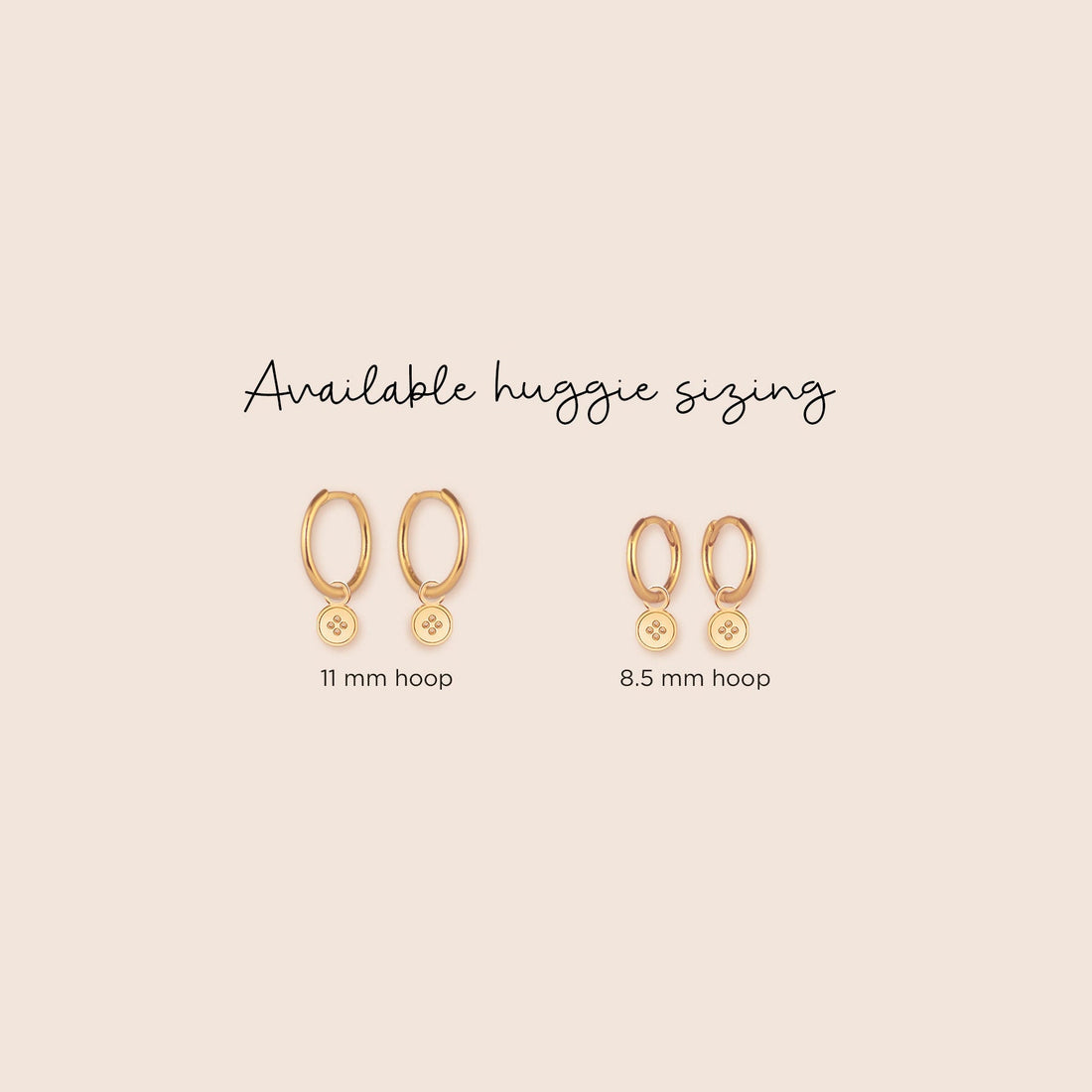 Button Charm Hoop Earrings
