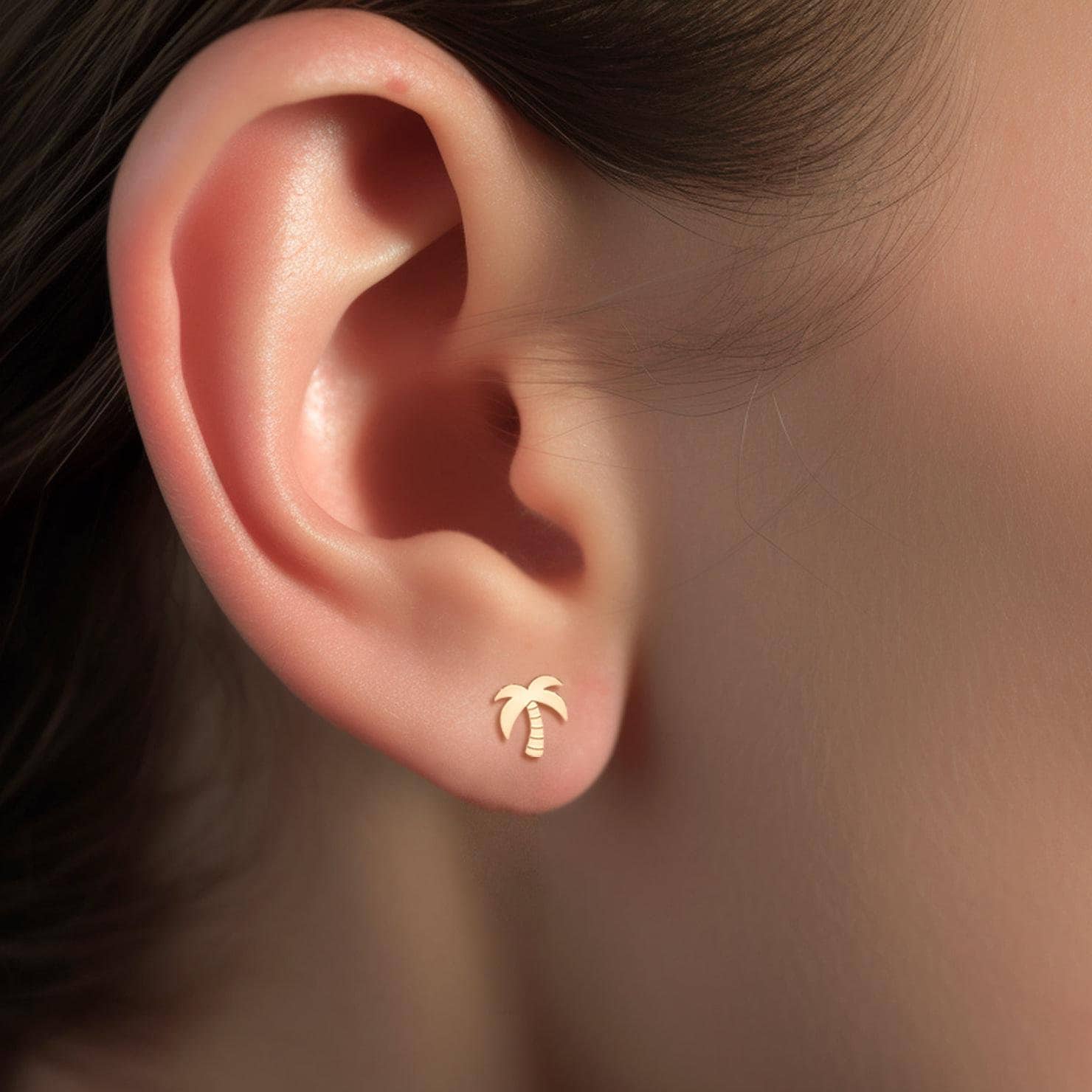 Palm Tree Stud Earrings