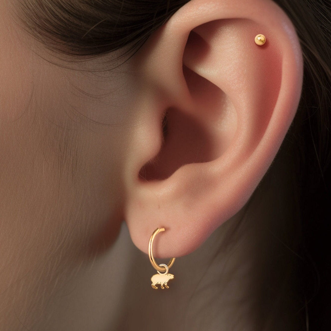 Capybara Drop Earrings