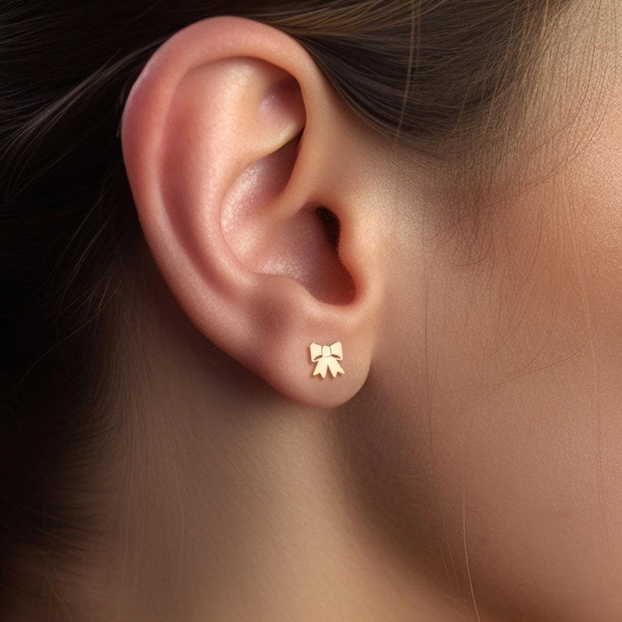 Bow Earrings Handcrafted
