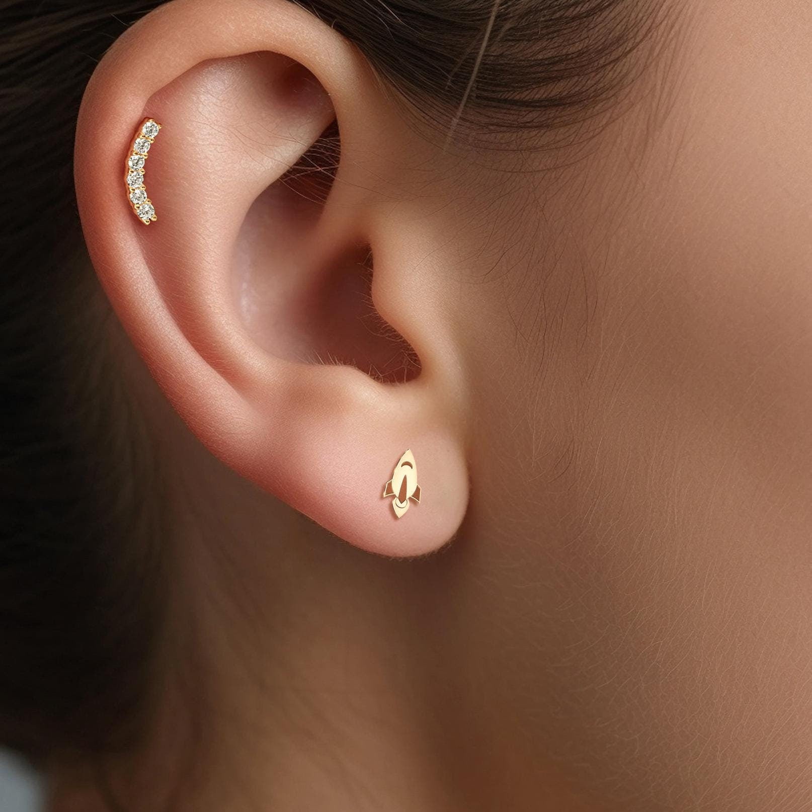 Rocket Ship Earrings