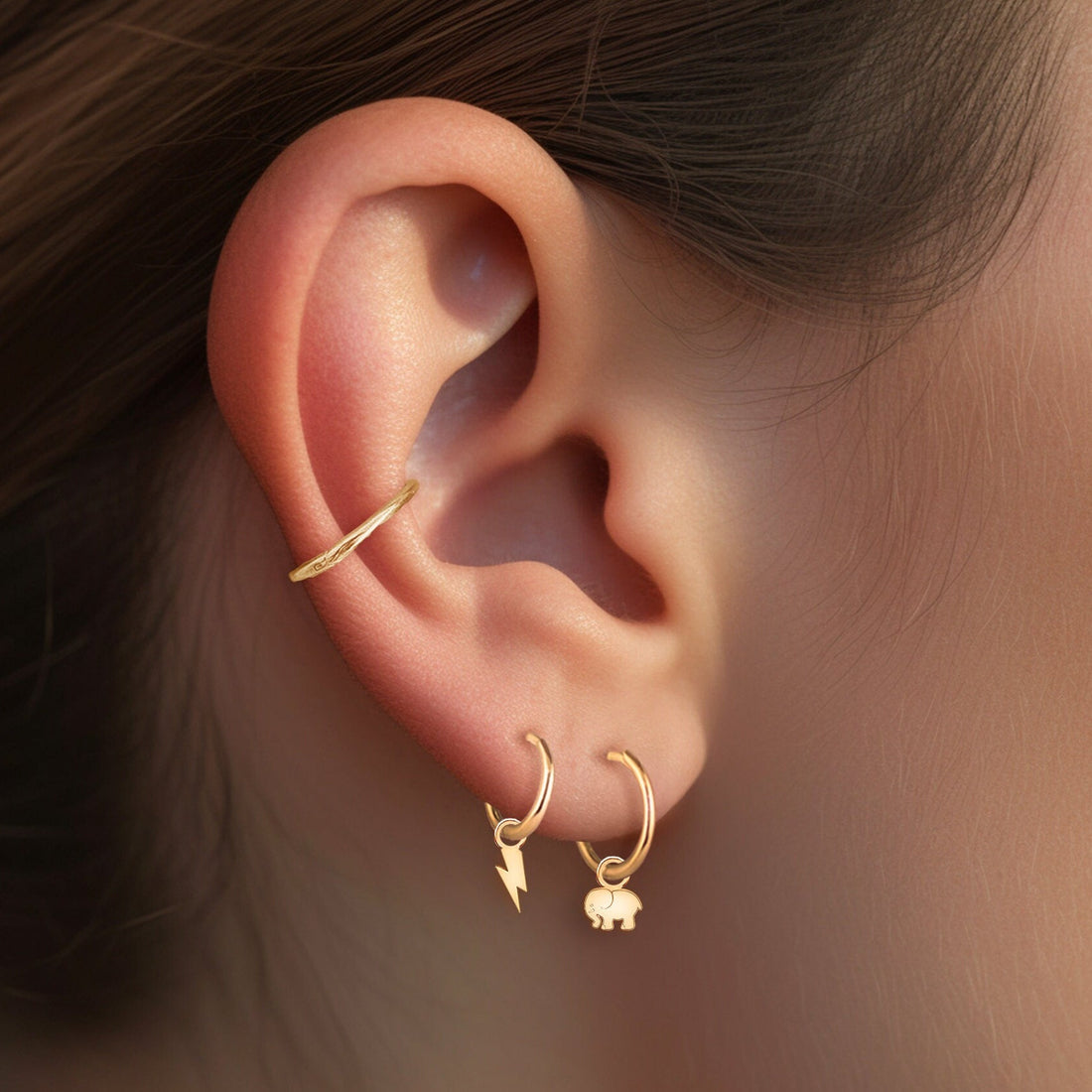 Huggie Charm Earring Charm Huggie Hoops