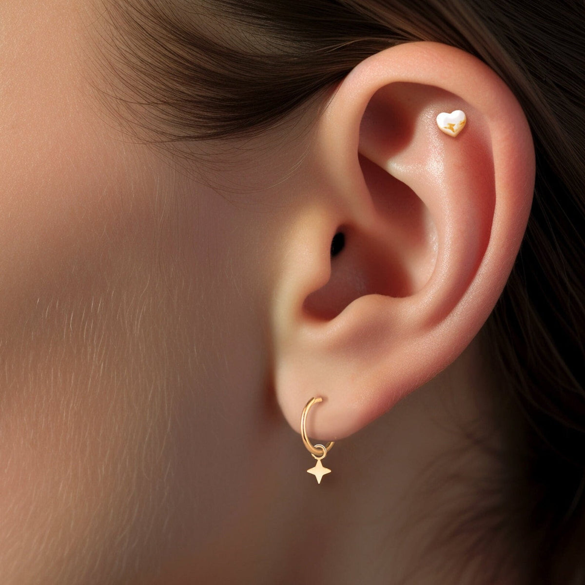 Star Charm Huggie Earrings
