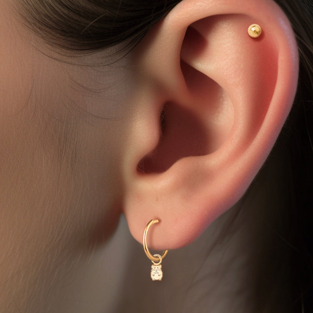 Huggie Charm Earring Charm Huggie Hoops