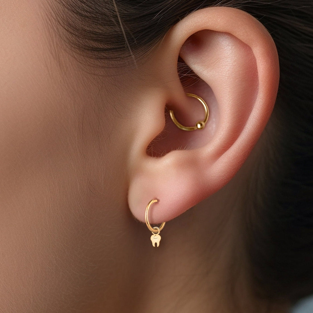 Tooth Huggie Earrings
