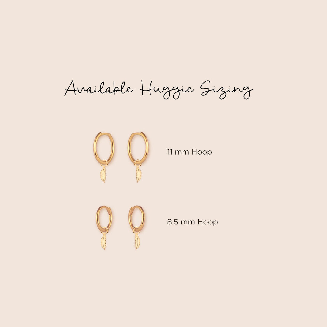 Feather Charm Huggie Hoops