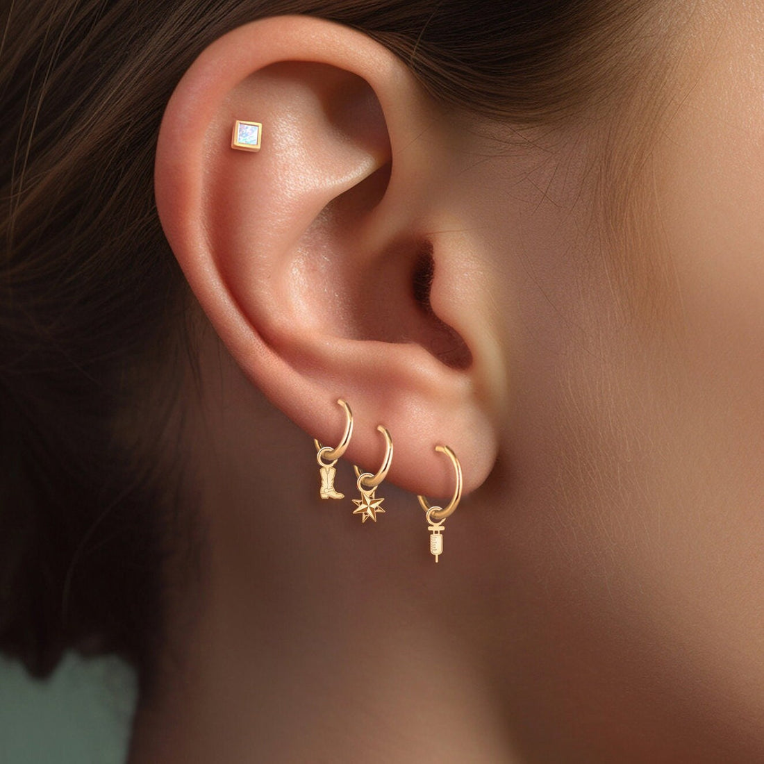 Syringe Huggie Earrings